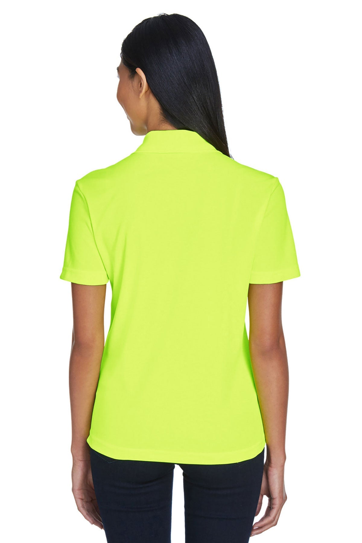 CORE365 Ladies Origin Performance Piqué Custom Polos with Pocket, Safety Yellow