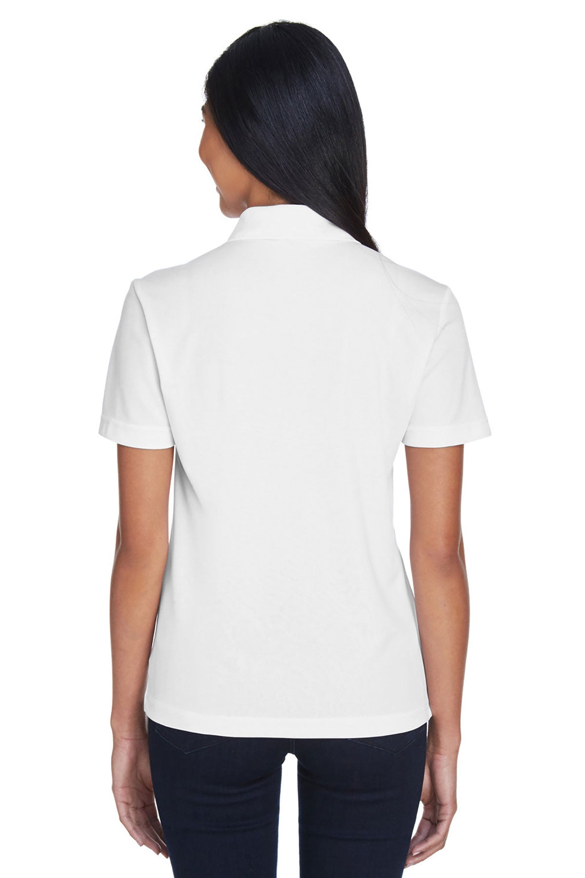 CORE365 Ladies Origin Performance Piqué Custom Polos with Pocket, White