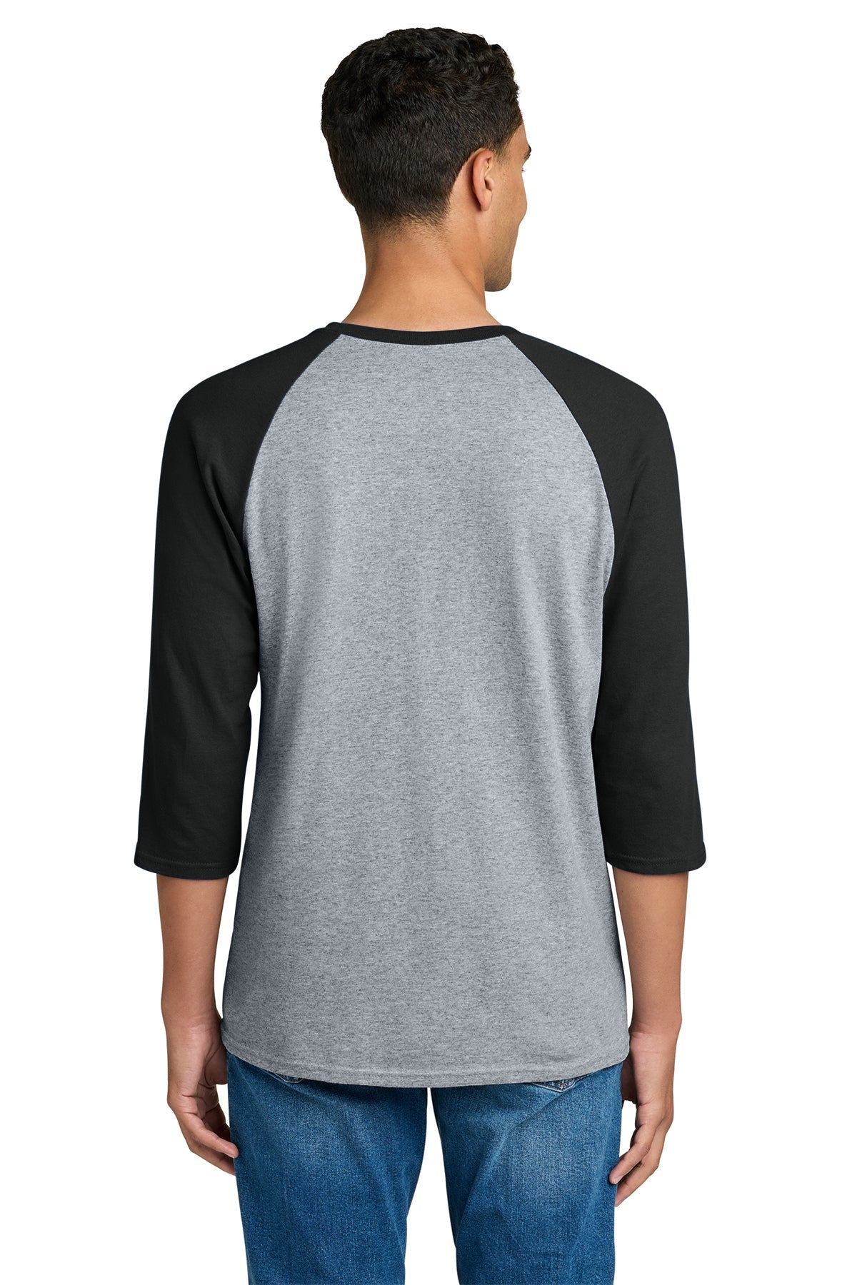 gildan heavy cotton 3 4 sleeve raglan t shirt 5700 sport grey/ black