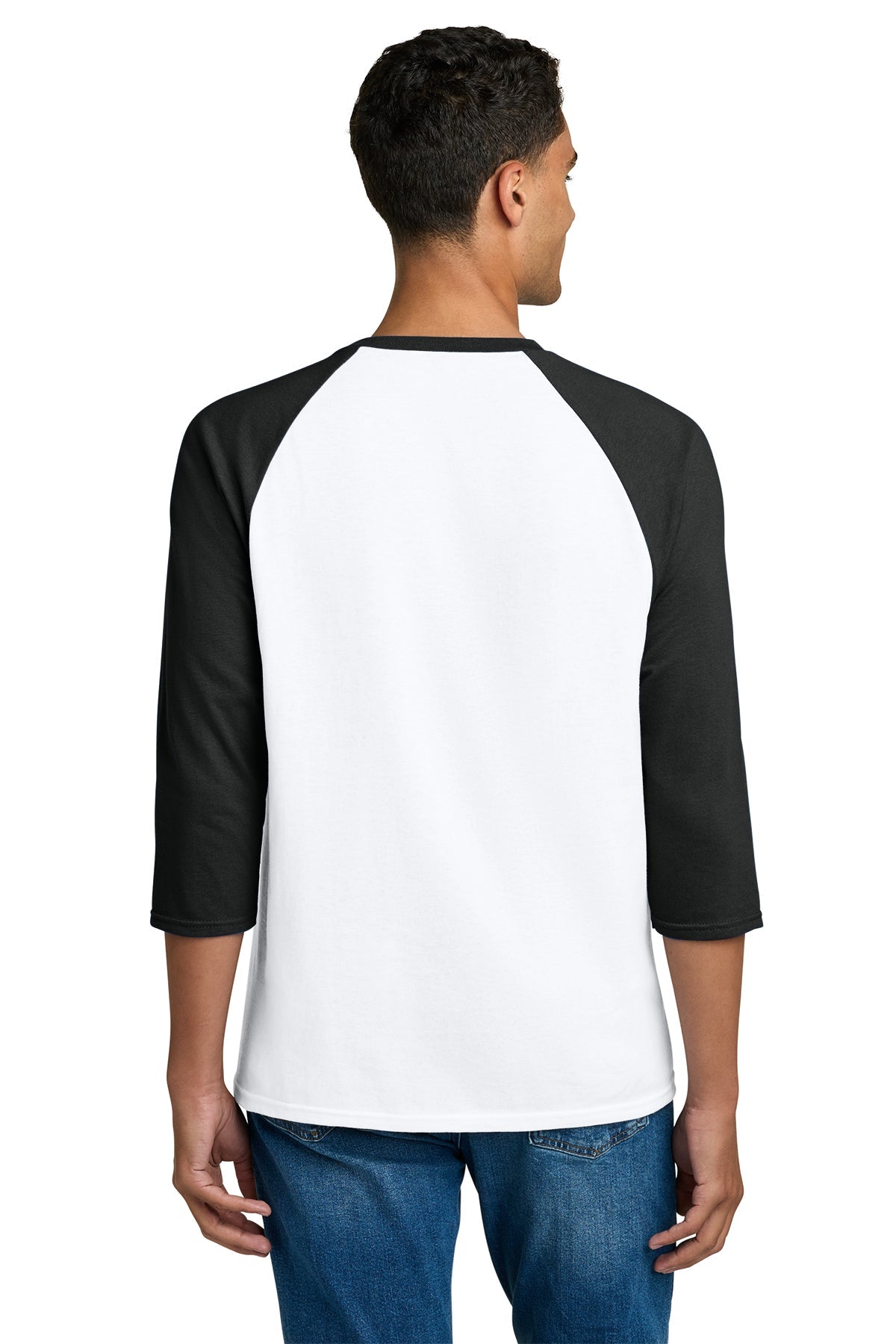 gildan heavy cotton 3 4 sleeve raglan t shirt 5700 white/ black