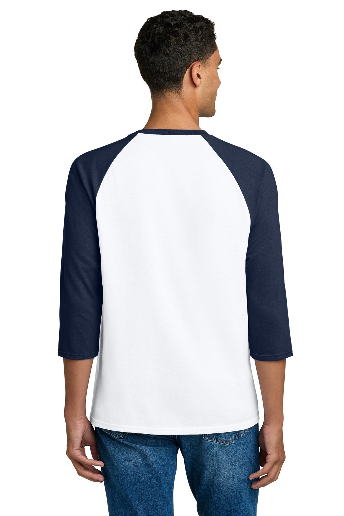 gildan heavy cotton 3 4 sleeve raglan t shirt 5700 white/ navy