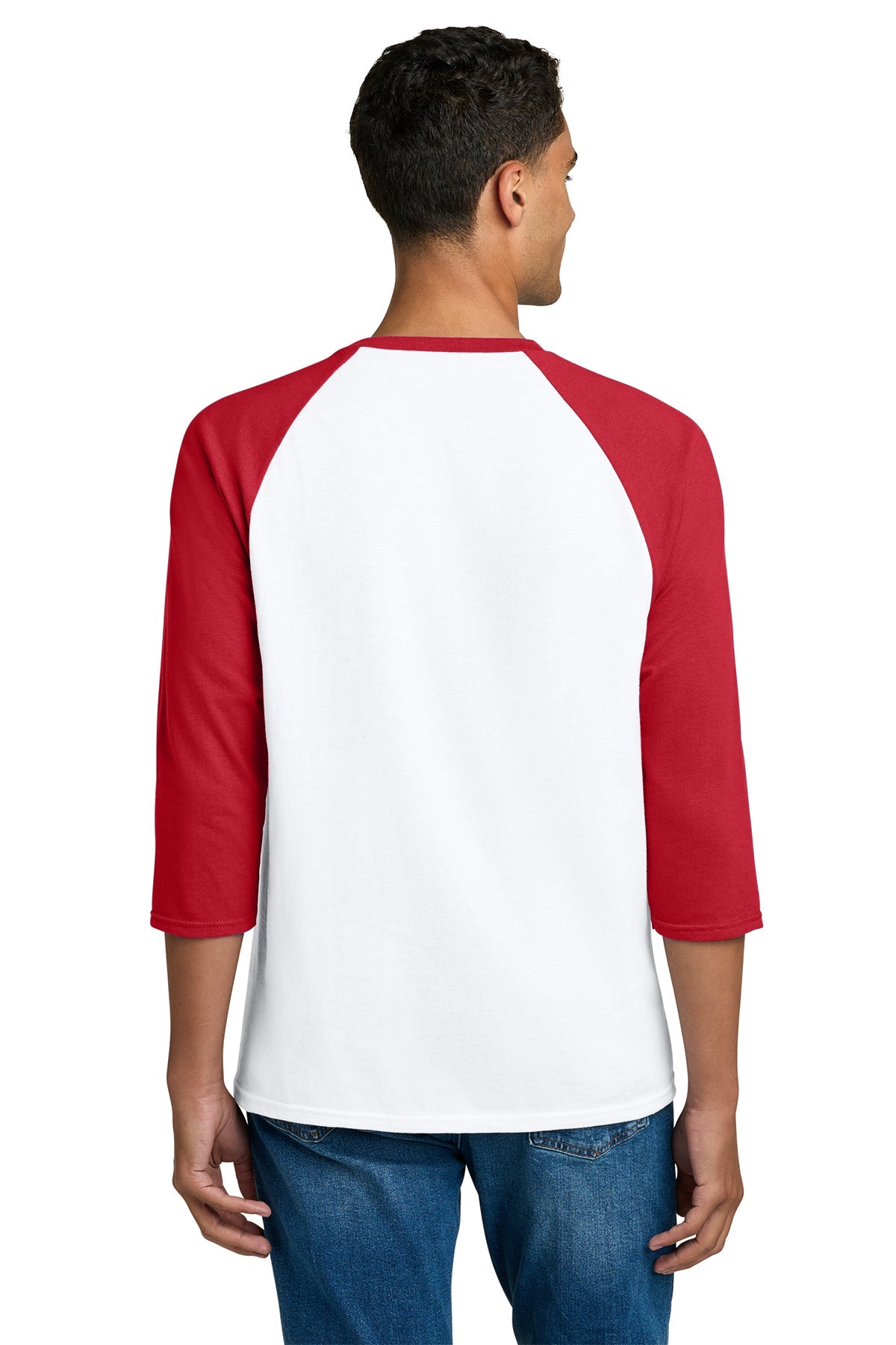 gildan heavy cotton 3 4 sleeve raglan t shirt 5700 white/ red