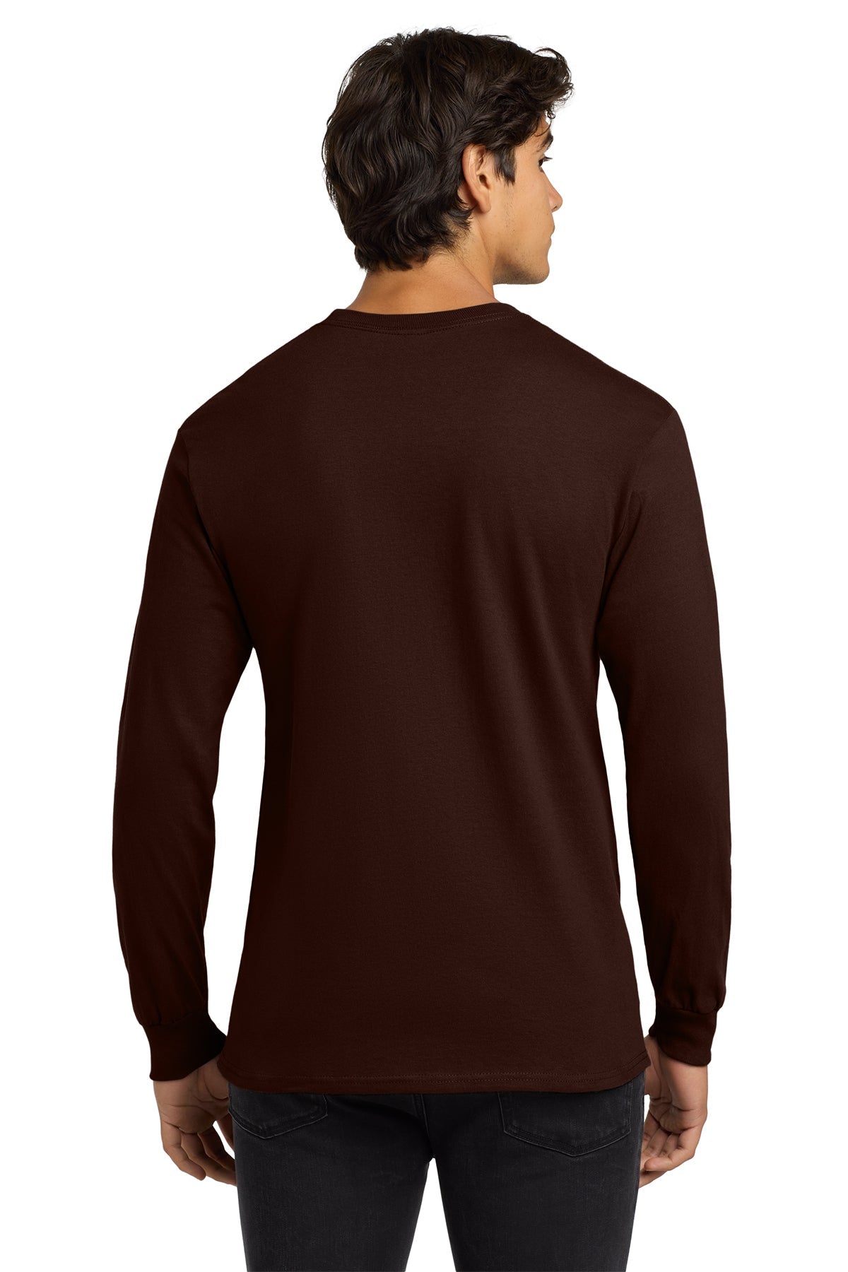 gildan ultra cotton long sleeve t shirt g2400 dark chocolate