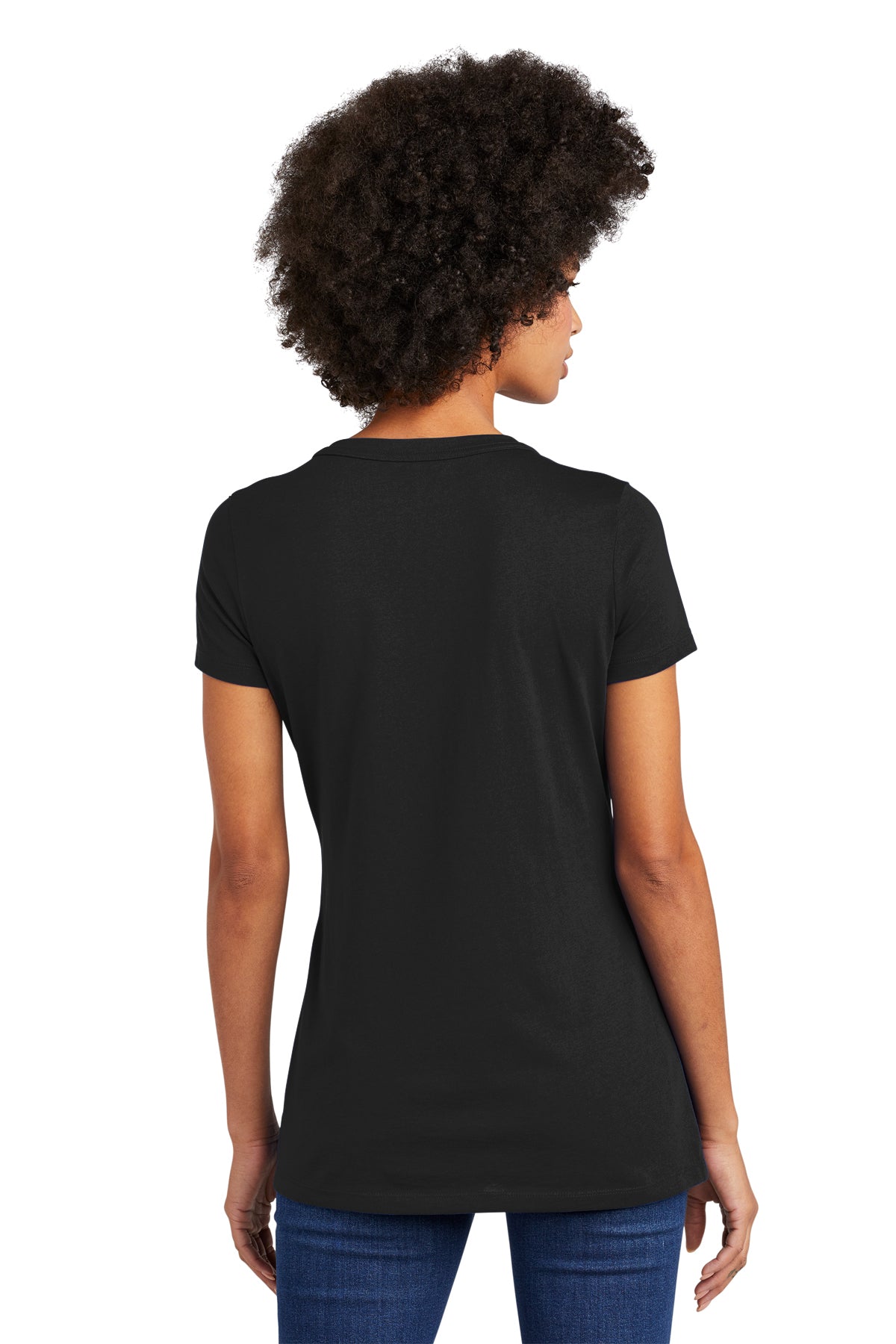 New Era Ladies Heritage Blend V-Neck Custom Printed Tee's, Black [Stratolaunch]