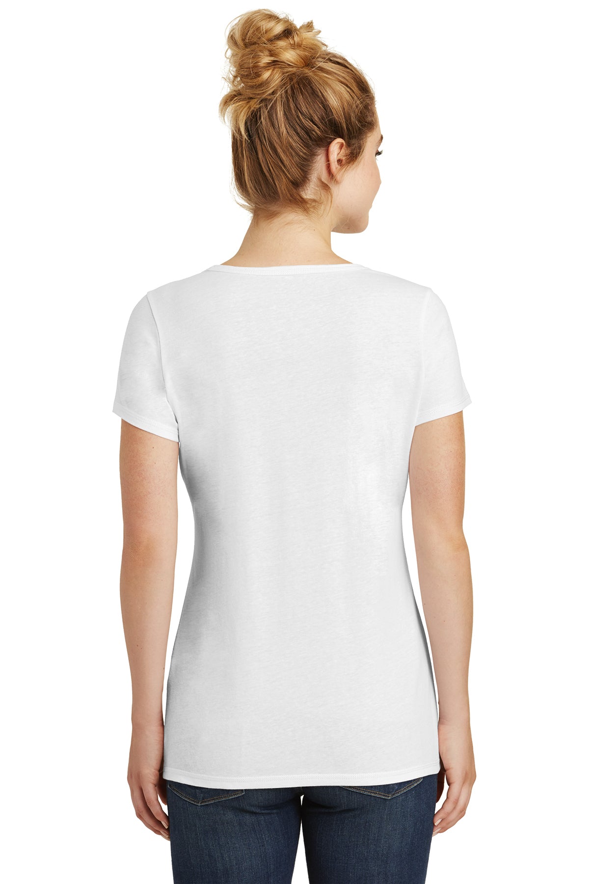 New Era Ladies Tri Blend Performance Customized Tee's, White Solid