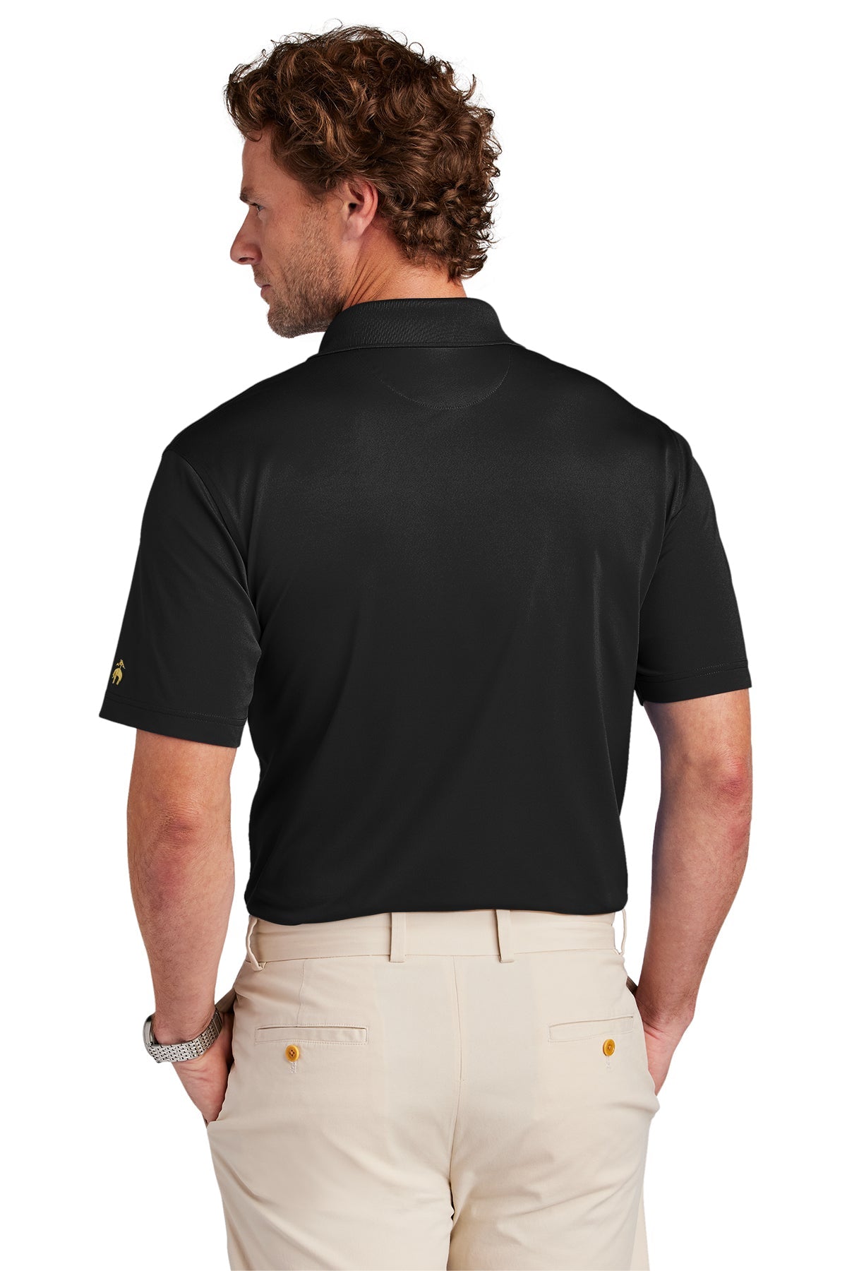 Brooks Brothers Mesh Pique Performance Custom Polos, Deep Black [NARENCO]