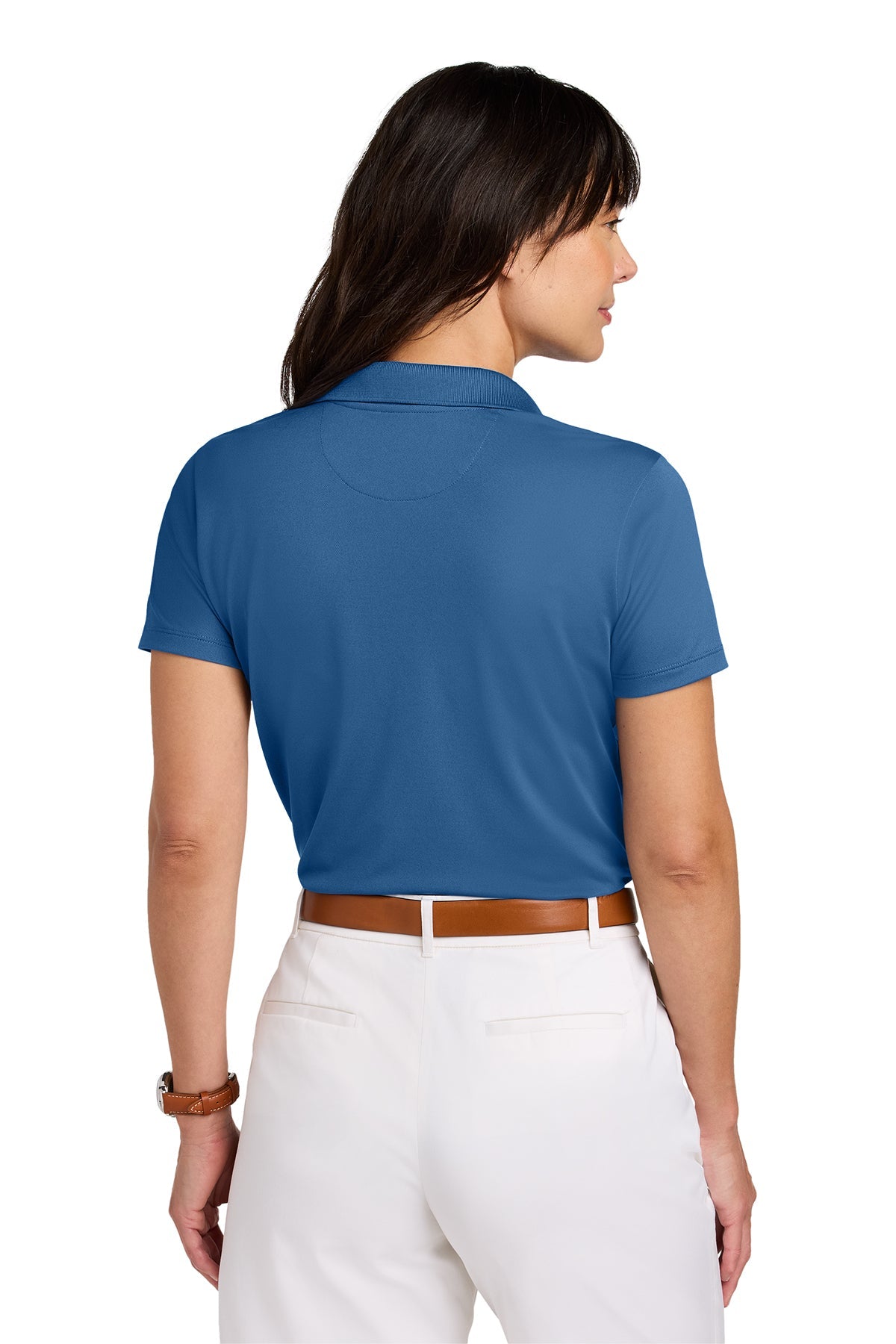 Brooks Brothers Womens Mesh Pique Performance Custom Polos, Charter Blue [NARENCO]