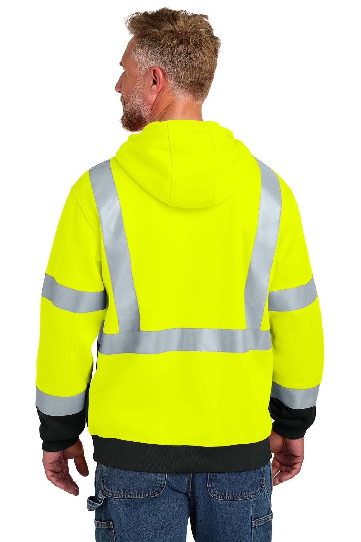 CornerStone ANSI 107 Class 3 Heavy-Duty Fleece Custom Pullover Hoodies, Safety Yellow [Vicon Construction]