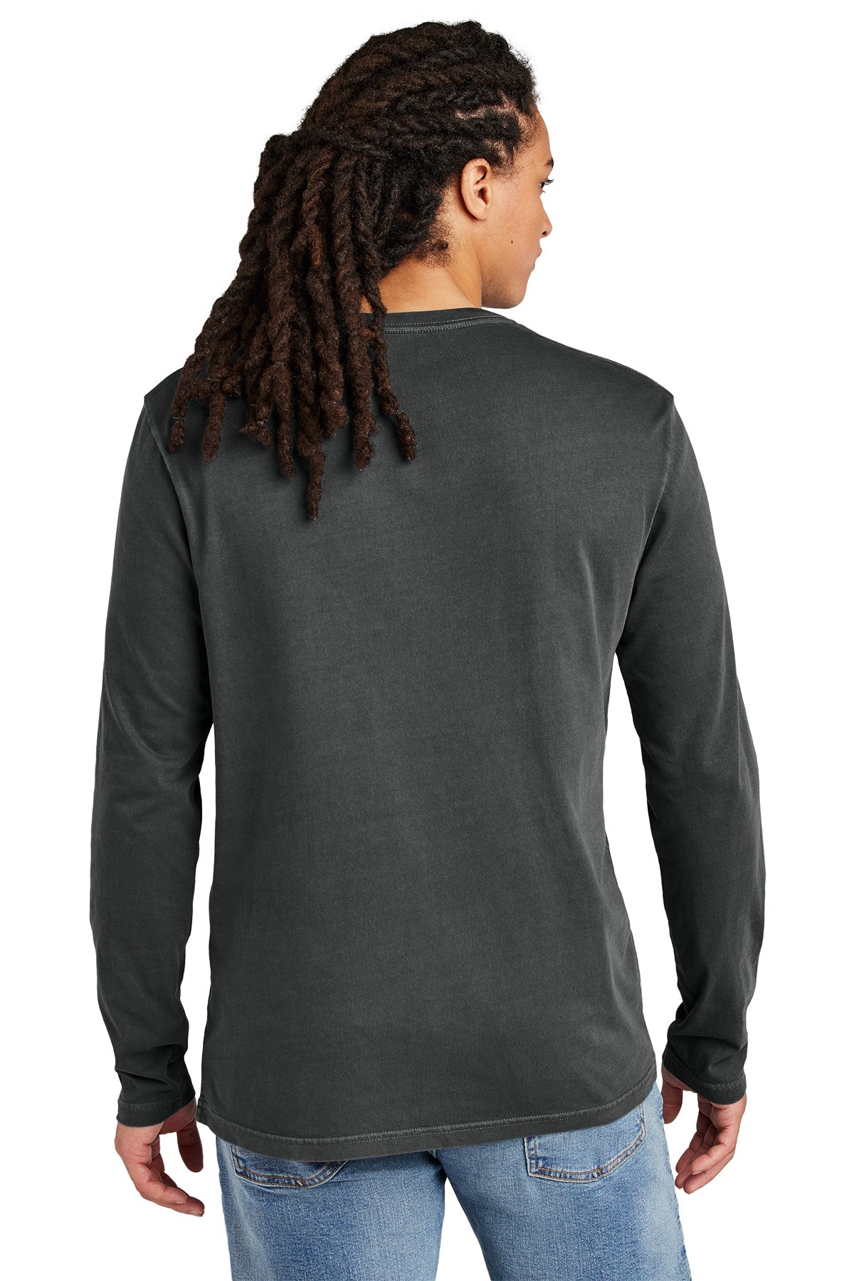 District Wash Long Sleeve Custom Tee's, Graphite