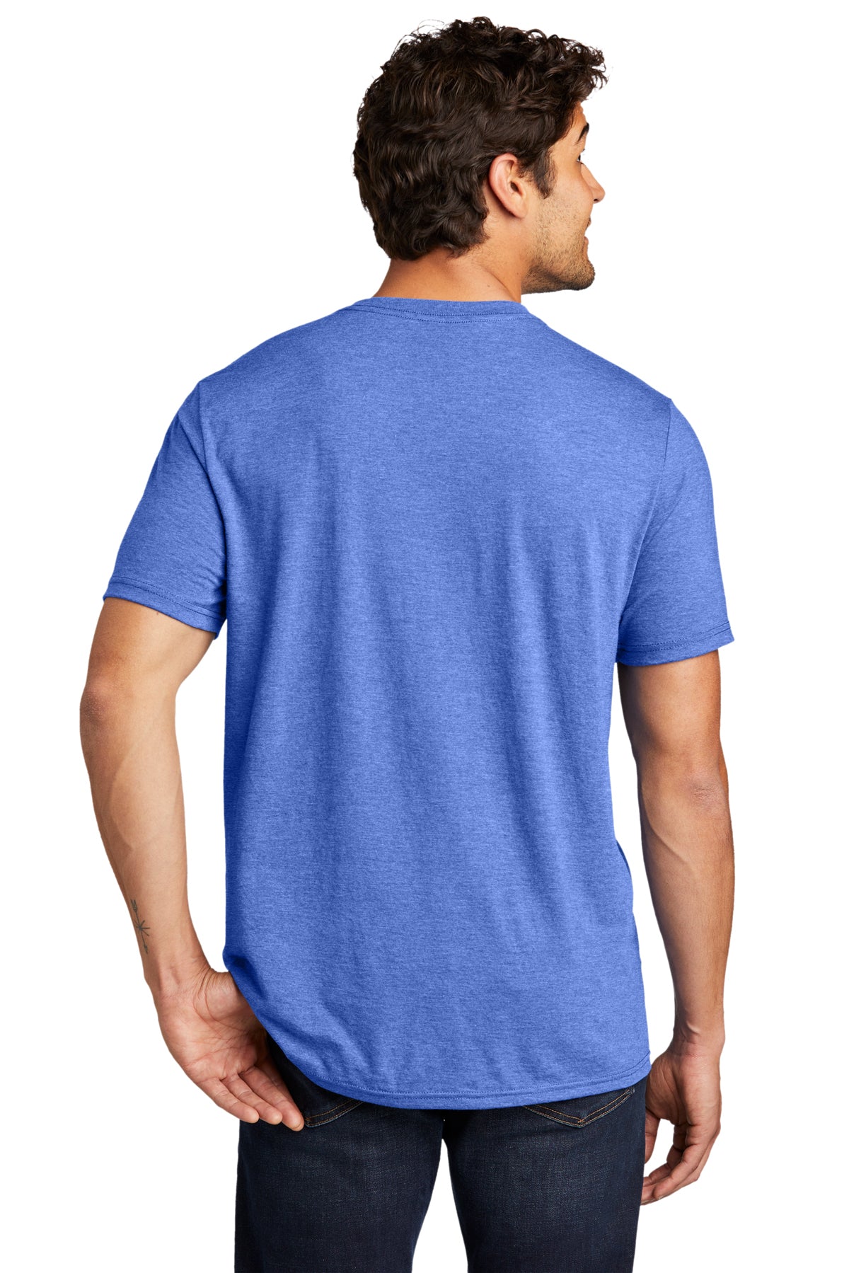 District Perfect Tri V-Neck Custom Tees, Royal Frost