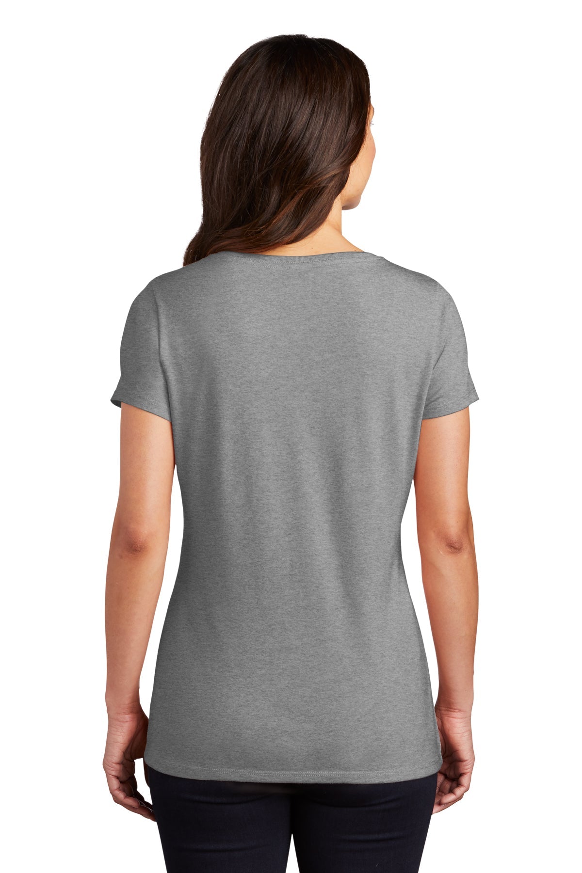District Womens Perfect Tri V-Neck Custom Tees, Grey Frost [Shelter of Flint]