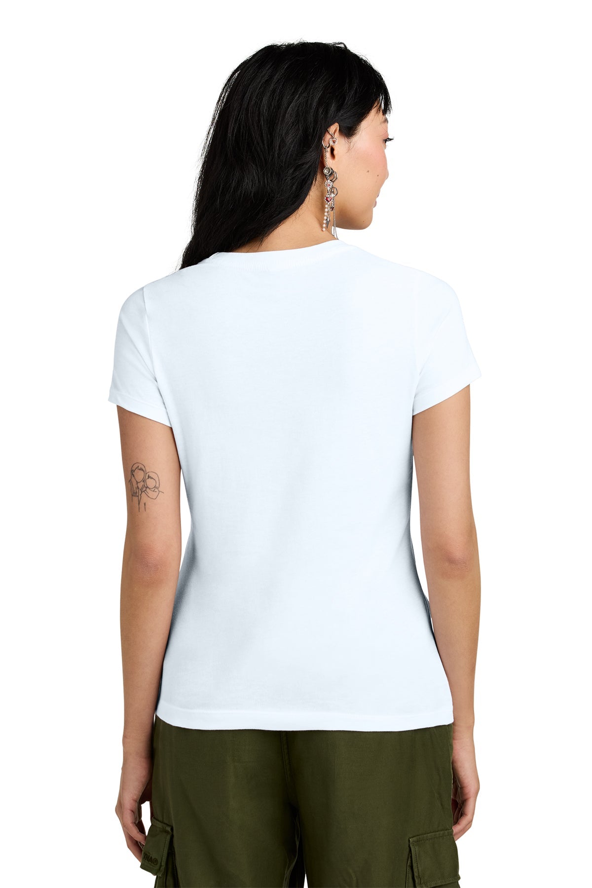 District Women’s Perfect Weight Custom Tees, Bright White