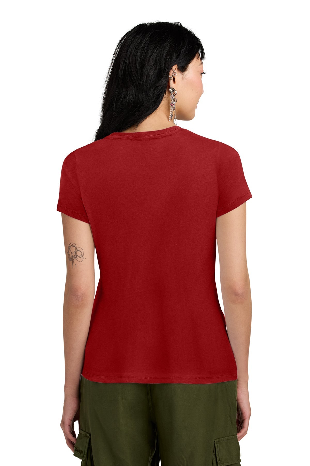 District Women’s Perfect Weight Custom Tees, Classic Red [Fire Solutions]