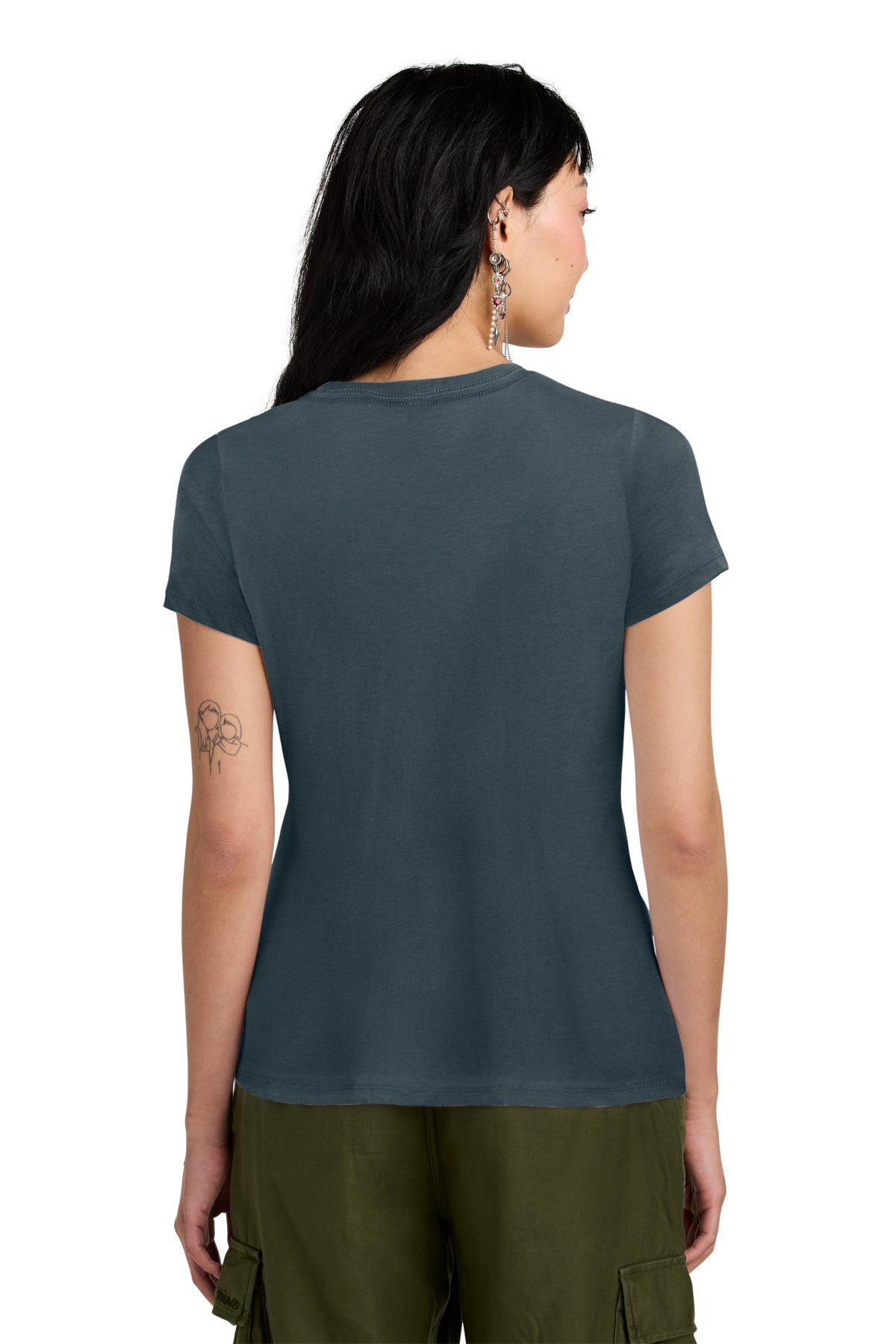 District Women’s Perfect Weight Custom Tees, Deep Steel Blue