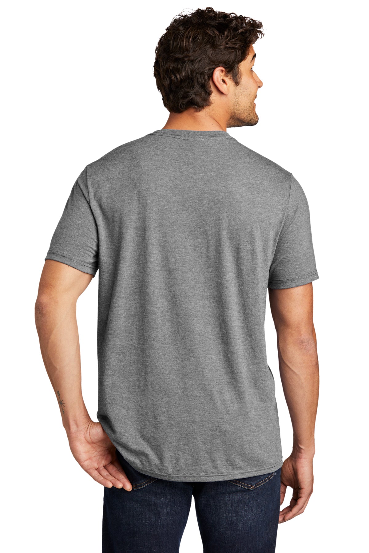 District Perfect Tri V-Neck Custom Tees, Grey Frost