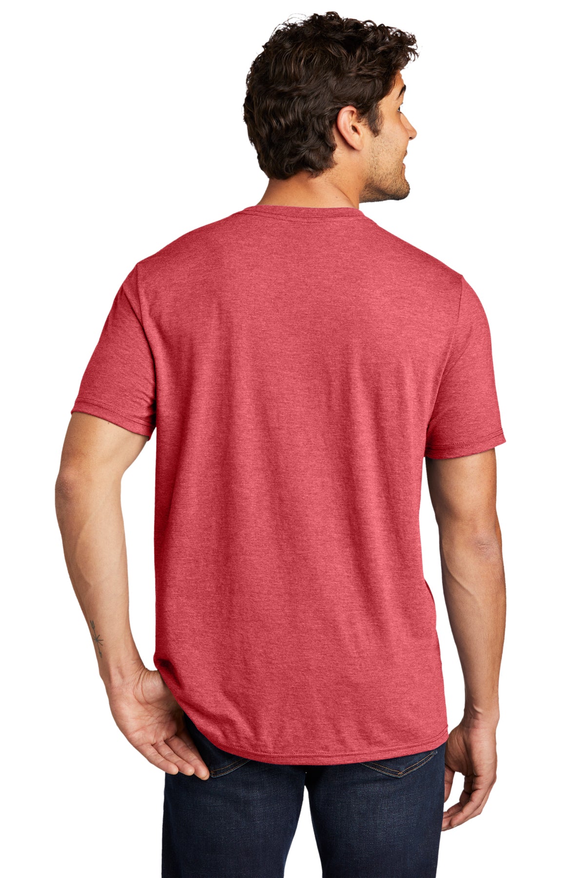 District Perfect Tri V-Neck Custom Tees, Red Frost