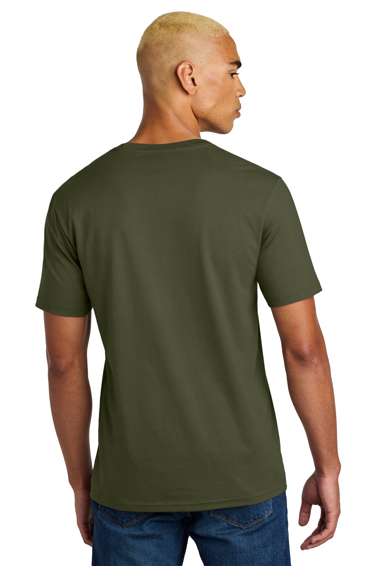 District Perfect Weight Icon Custom Tees, Military Green