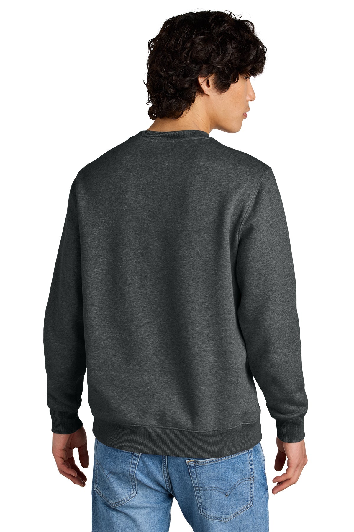 District Perfect Weight Fleece Custom Crews, Heathered Charcoal