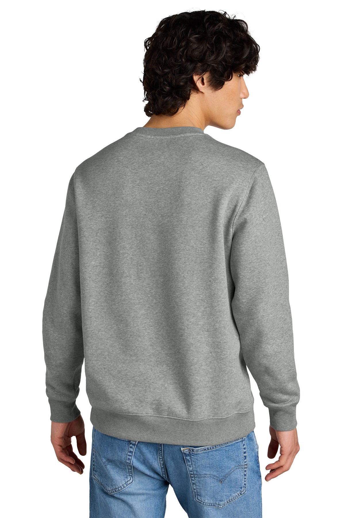 District Perfect Weight Fleece Custom Crews, Heathered Steel