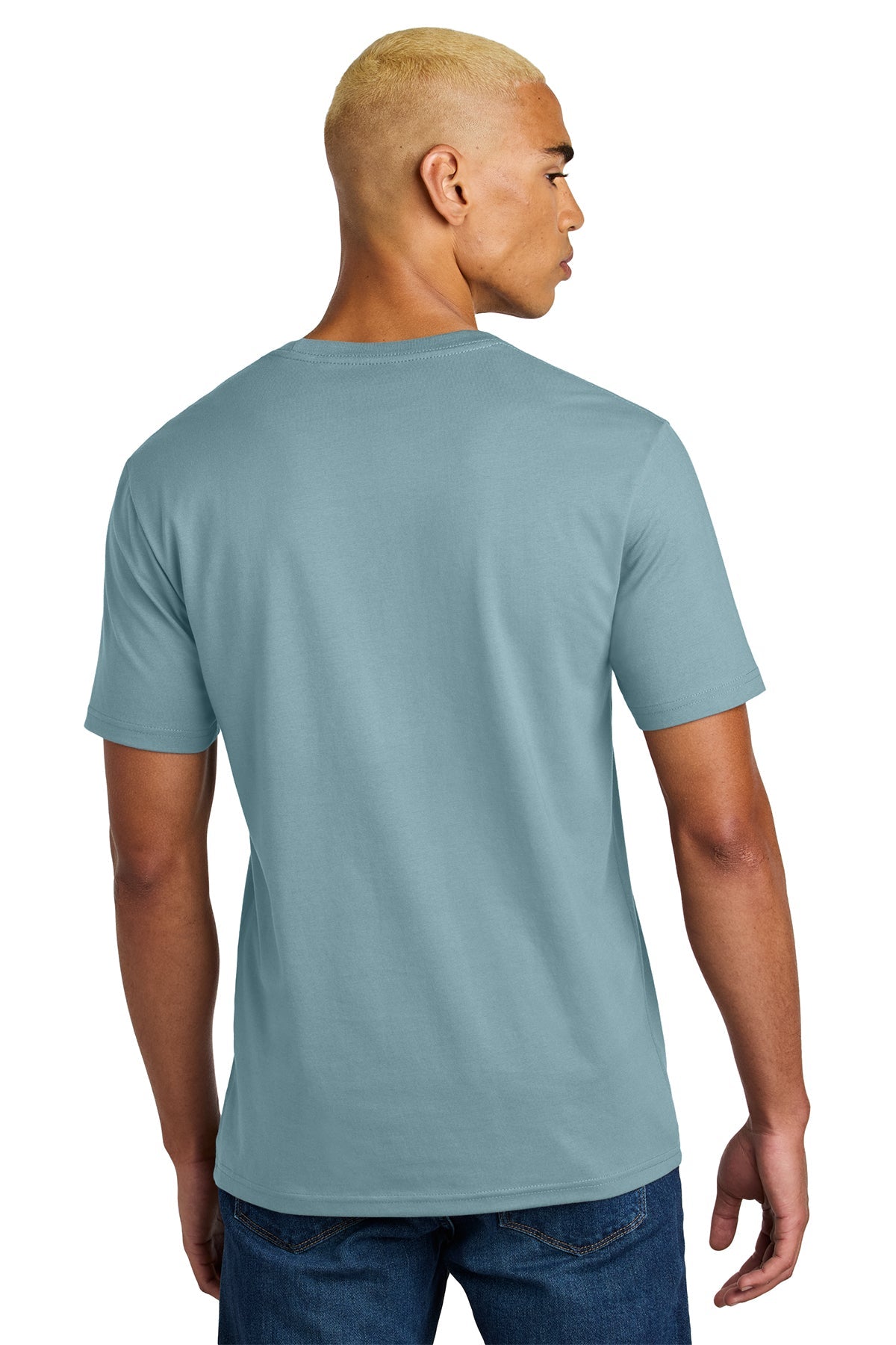 District Perfect Weight Icon Custom Tees, Blue Fog