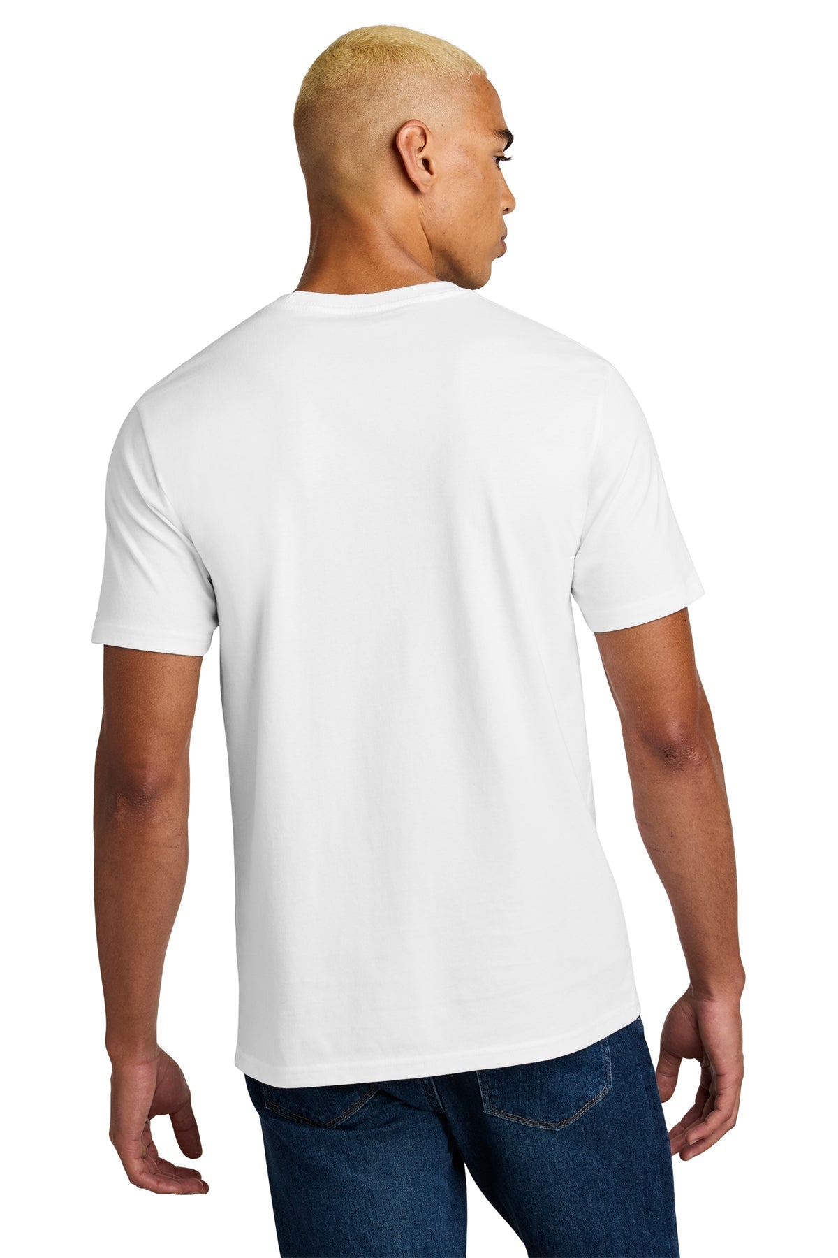 District Perfect Weight Icon Custom Tees, Bright White