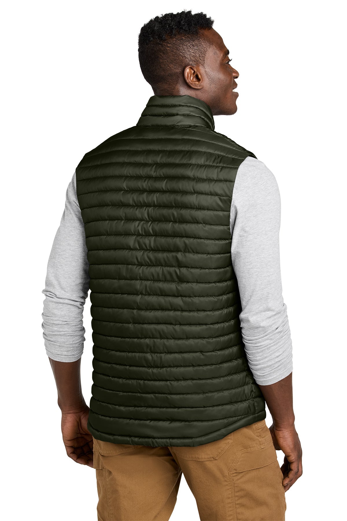 Eddie Bauer Packable Quilted Custom Vests, Olive Green