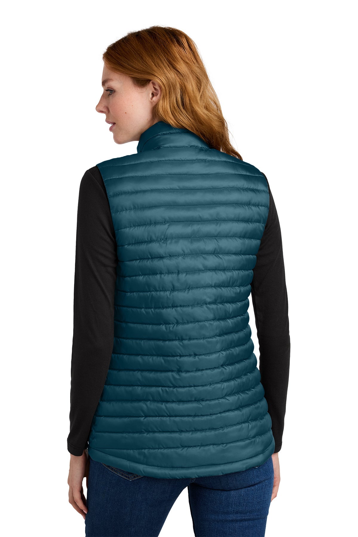 Eddie Bauer Womens Packable Quilted Custom Vests, Adriatic Blue [Dunbar]