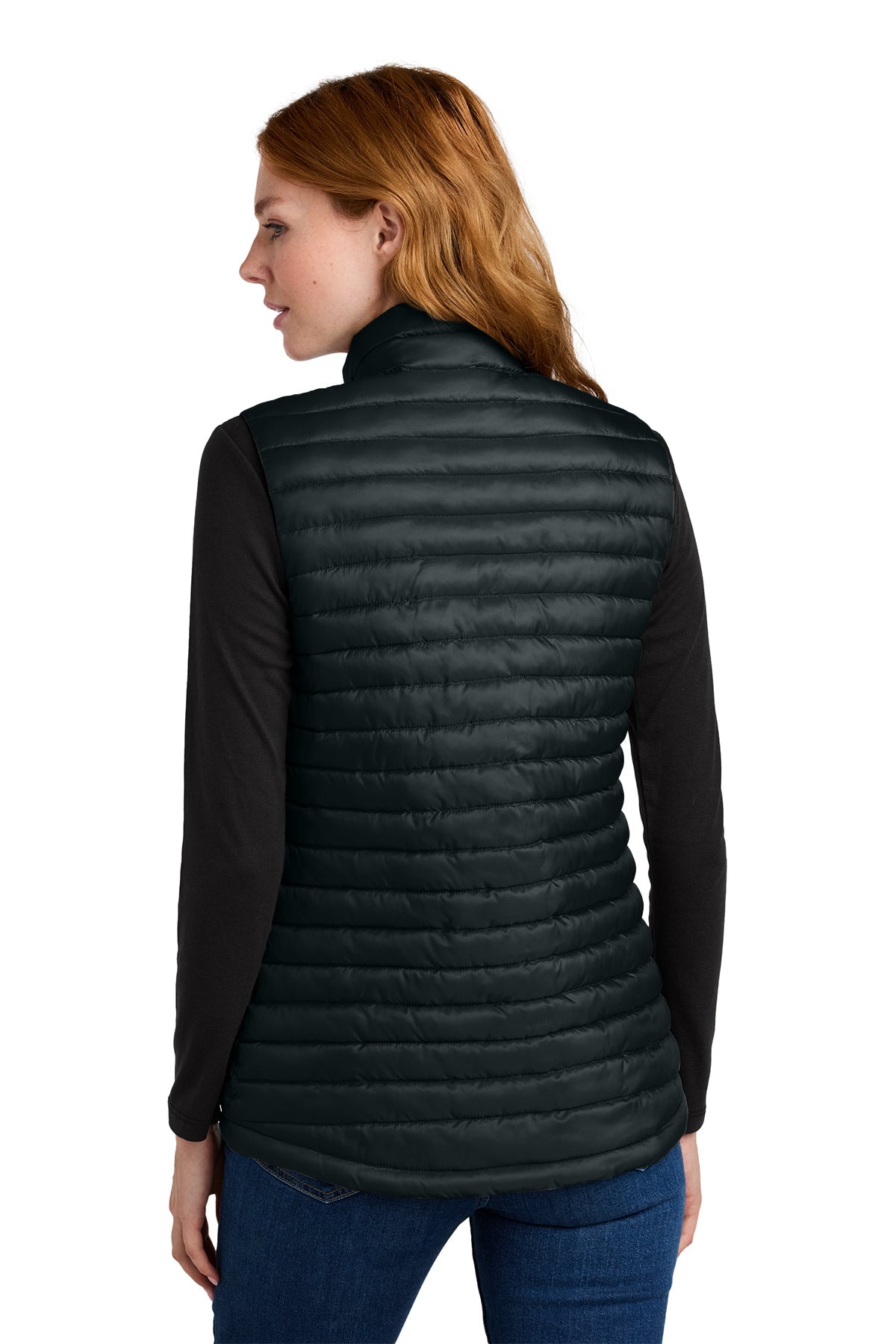 Eddie Bauer Womens Packable Quilted Custom Vests, Black