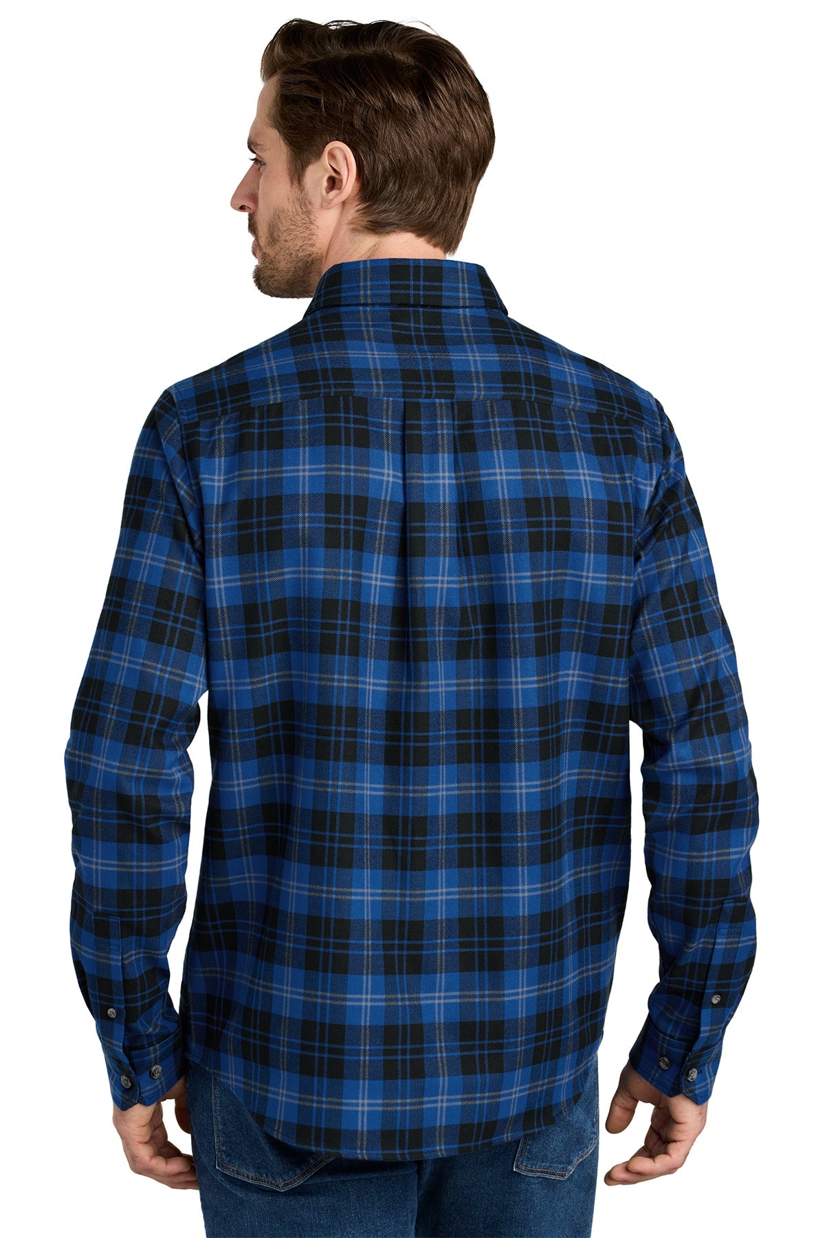 Eddie Bauer Long Sleeve Favorite Flannel Plaid Custom Shirts, Cobalt Tartan