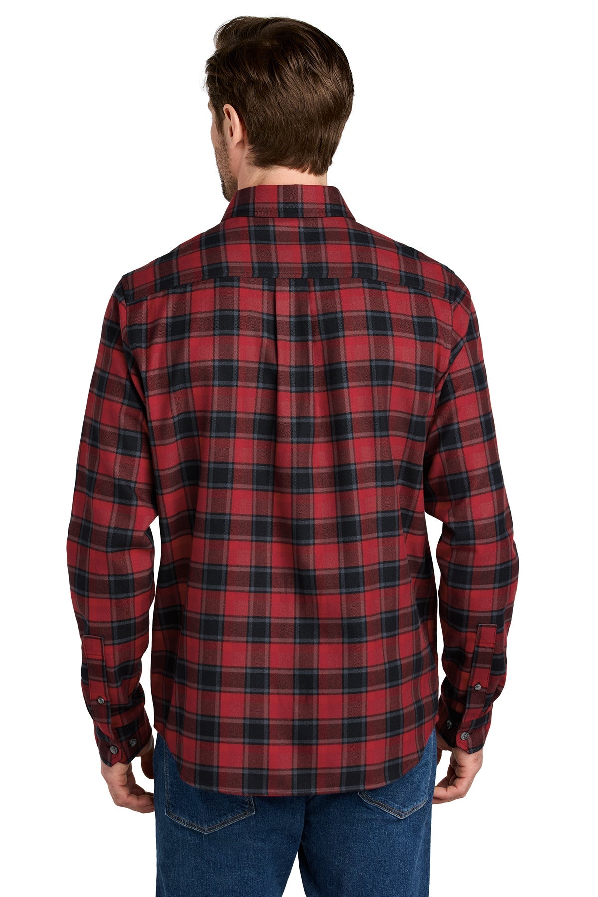 Eddie Bauer Long Sleeve Favorite Flannel Plaid Custom Shirts, Red Highland Plaid