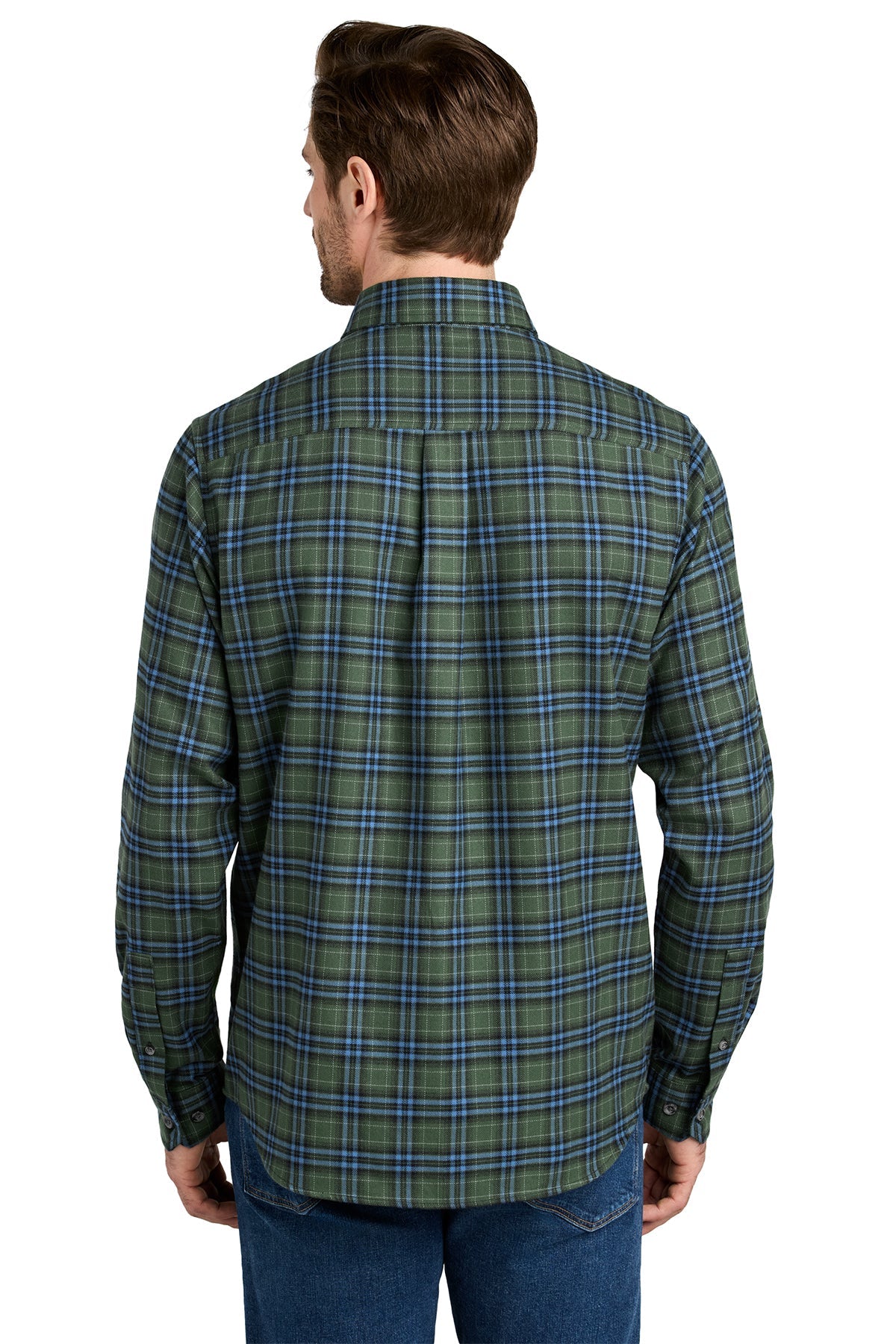 Eddie Bauer Long Sleeve Favorite Flannel Plaid Custom Shirts, Soft Olive Plaid