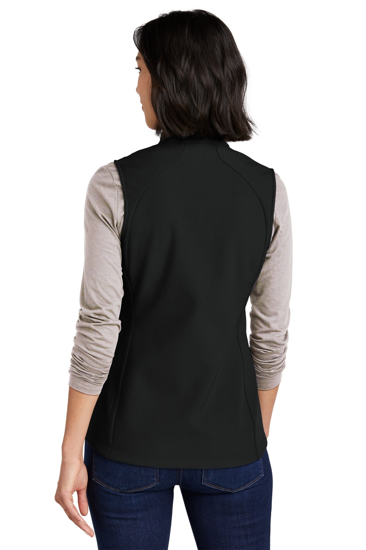 Eddie Bauer Womens Stretch Soft Shell Custom Vests, Deep Black