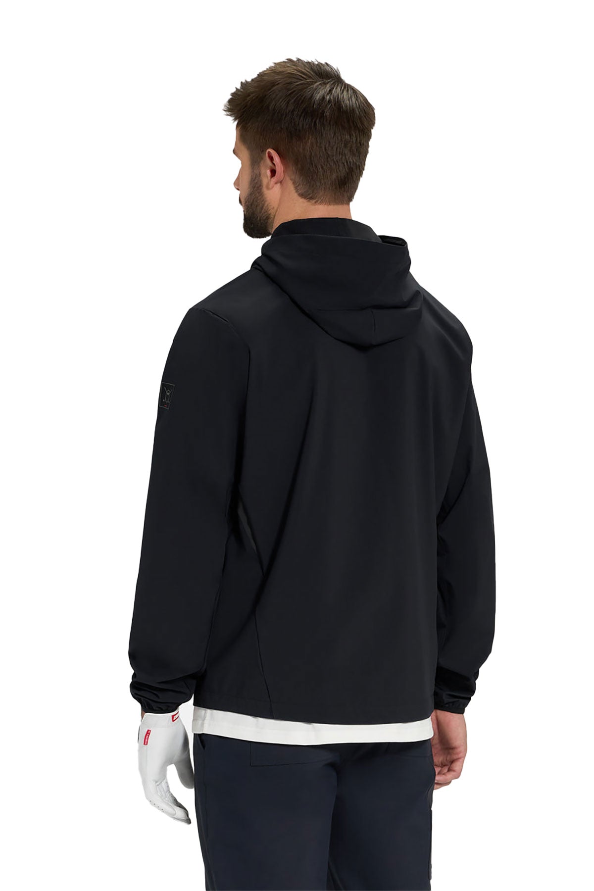 Ghost Golf Hooded Zip Shell Custom Jackets, Black