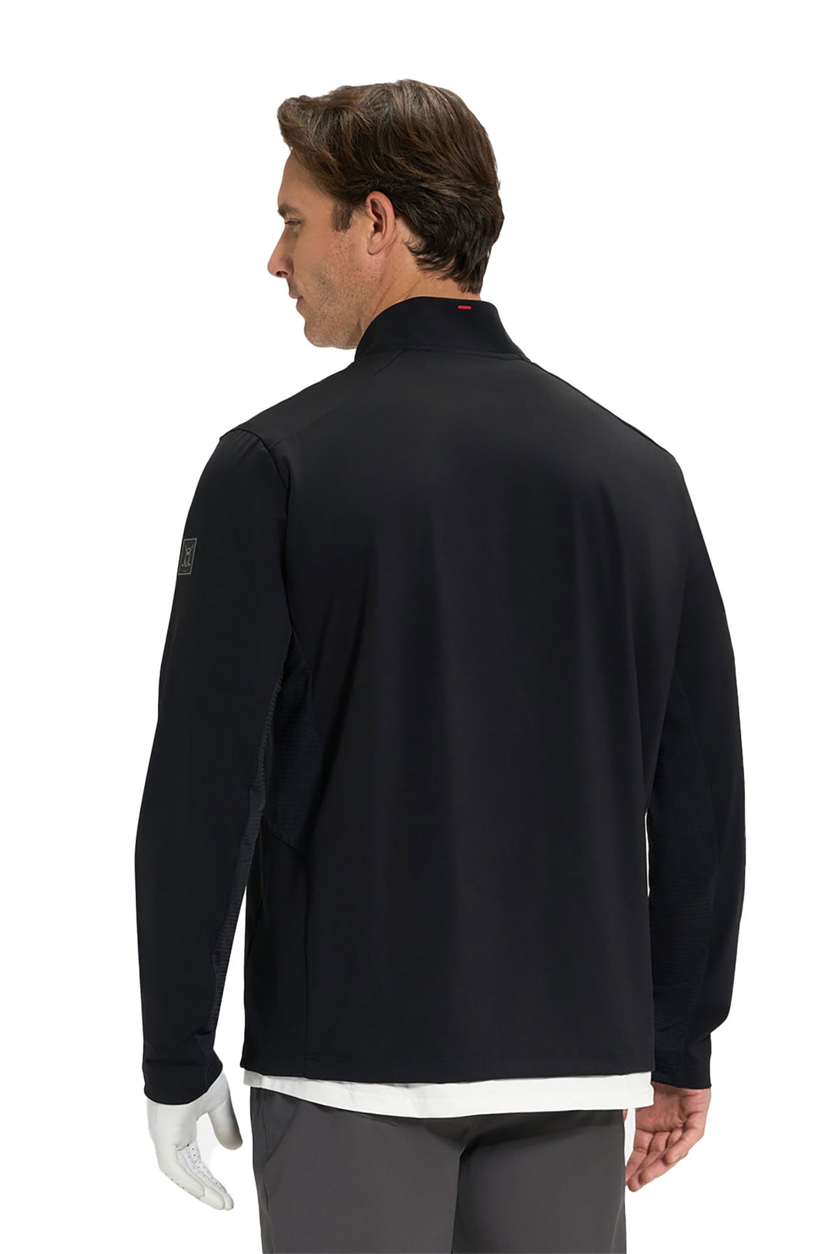 Ghost Golf 1/4 Zip Mock Custom Jackets, Black [Executive Construction]
