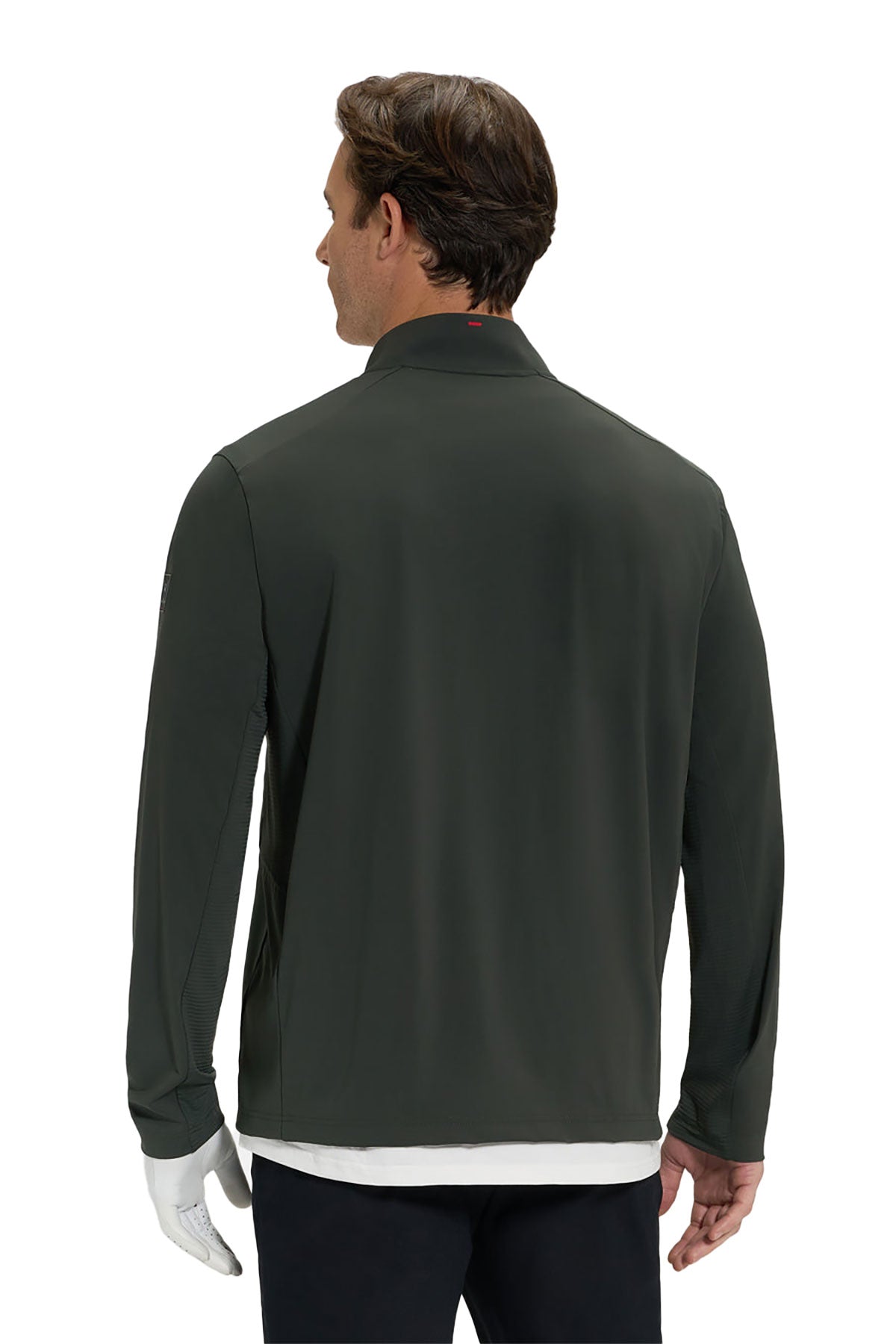 Ghost Golf 1/4 Zip Mock Custom Jackets, Forest Green