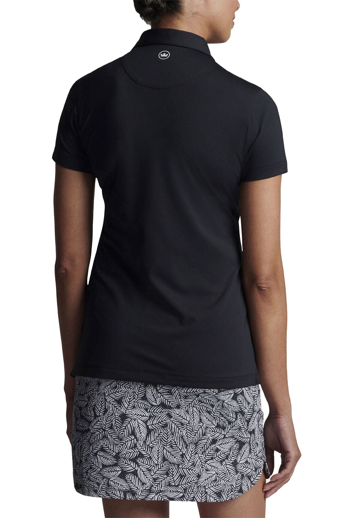 Peter Millar Womens Short-Sleeve Custom Button Polos, Black