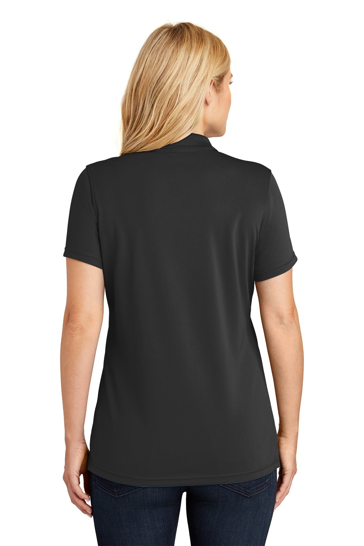 Port Authority Womens Dry Zone UV Micro-Mesh Custom Polos, Deep Black [CommStar Credit Union]