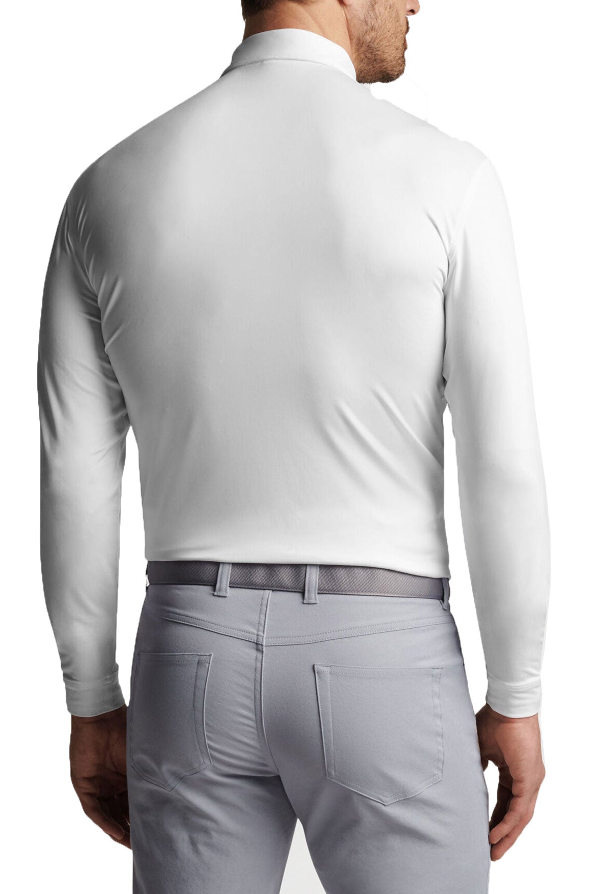 Peter Millar Performance Long Sleeve Branded Polos, White