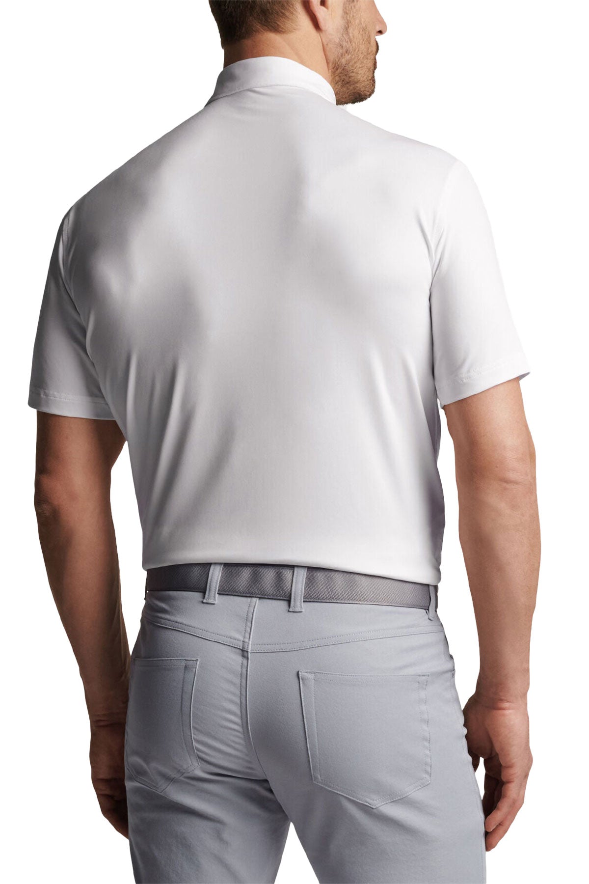 Peter Millar Performance Self Collar Custom Polos, White