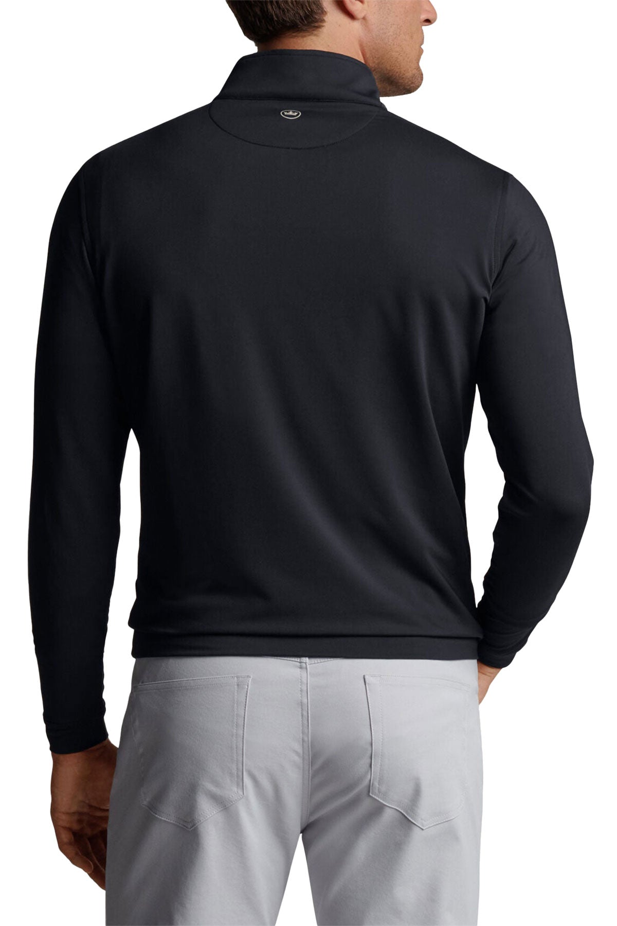 Peter Millar Perth Stretch Terry Custom Quarter Zips, Black