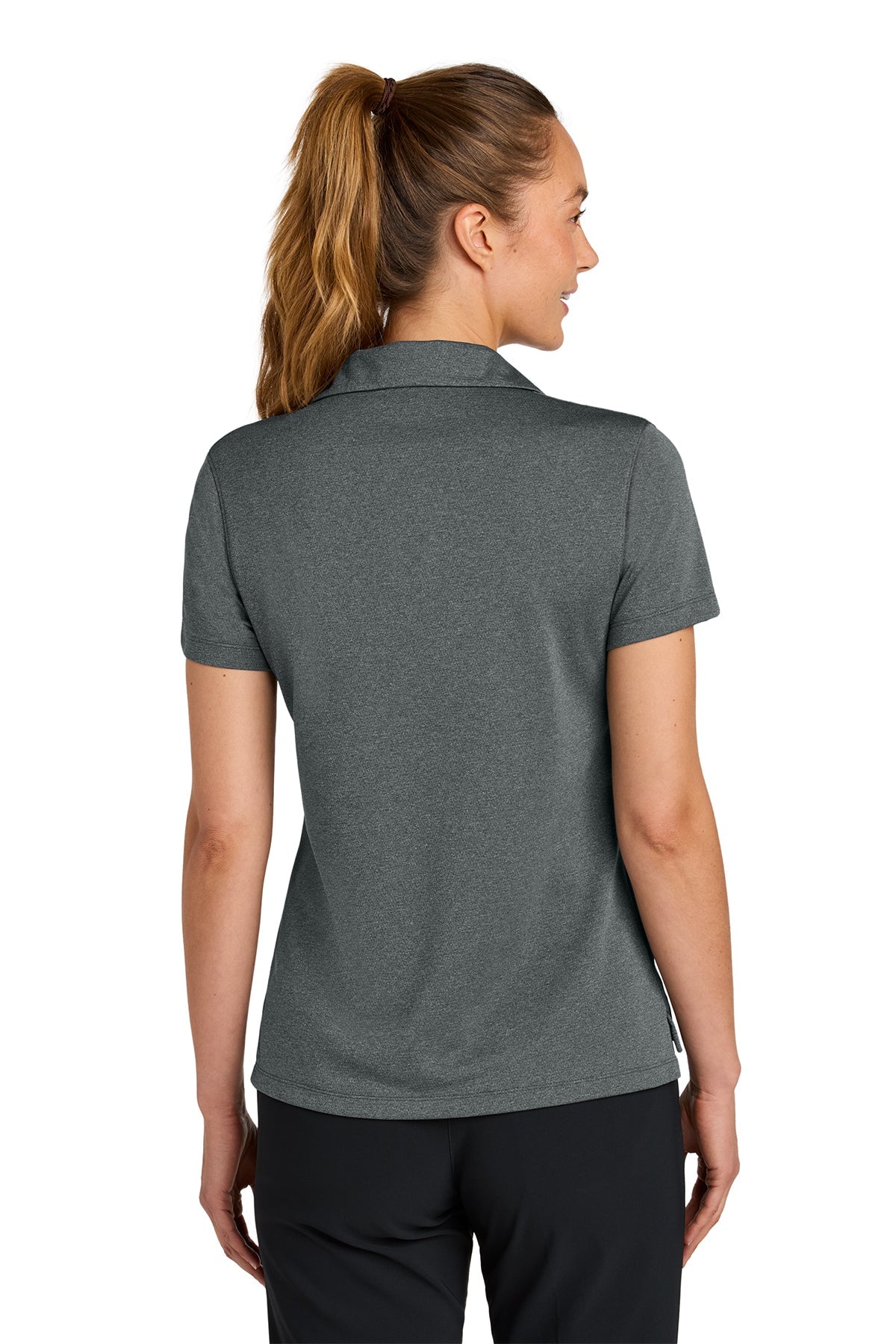 Nike Womens Dri-FIT Smooth Heather Custom Polos, Anthracite Heather [Fire Solutions]