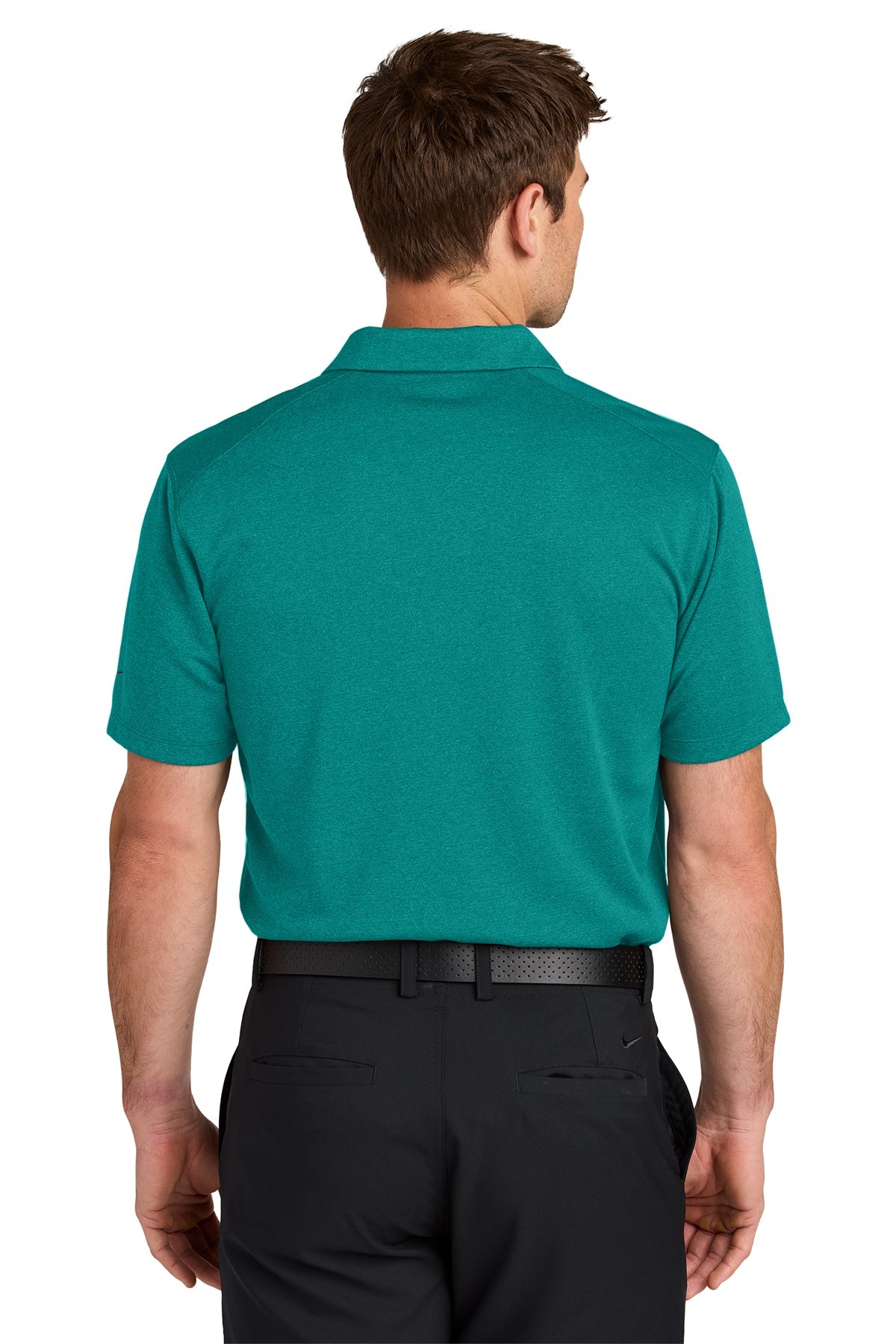 Nike Dri-FIT Smooth Heather Custom Polos, Bright Spruce Heather