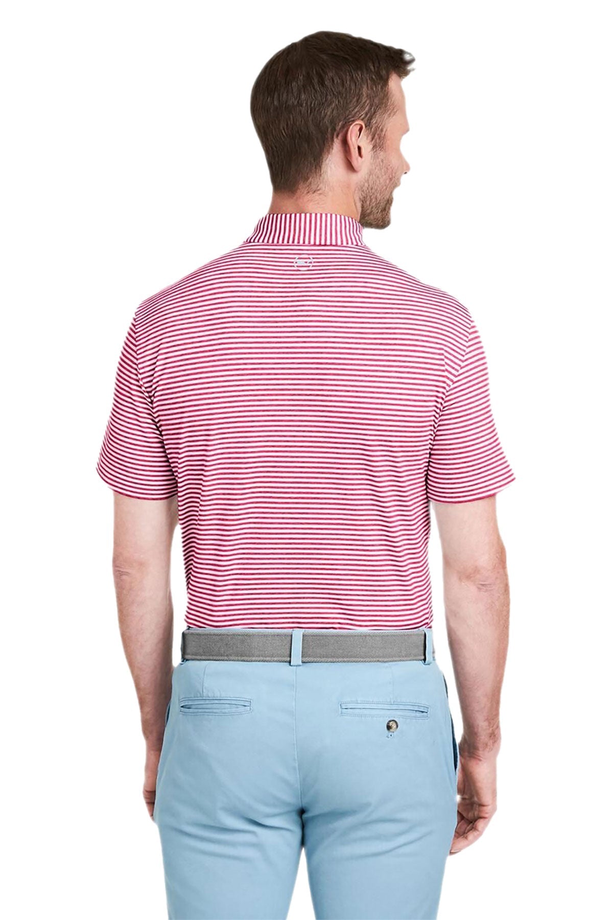Vineyard Vines Custom Heathered Winstead Sankaty Polos, White Cap/Lighthouse Red
