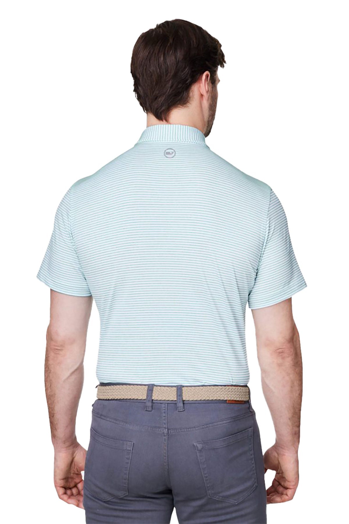 Vineyard Vines Custom Mens Bradley Stripe Sankaty Polos, Andros Blue Tejada