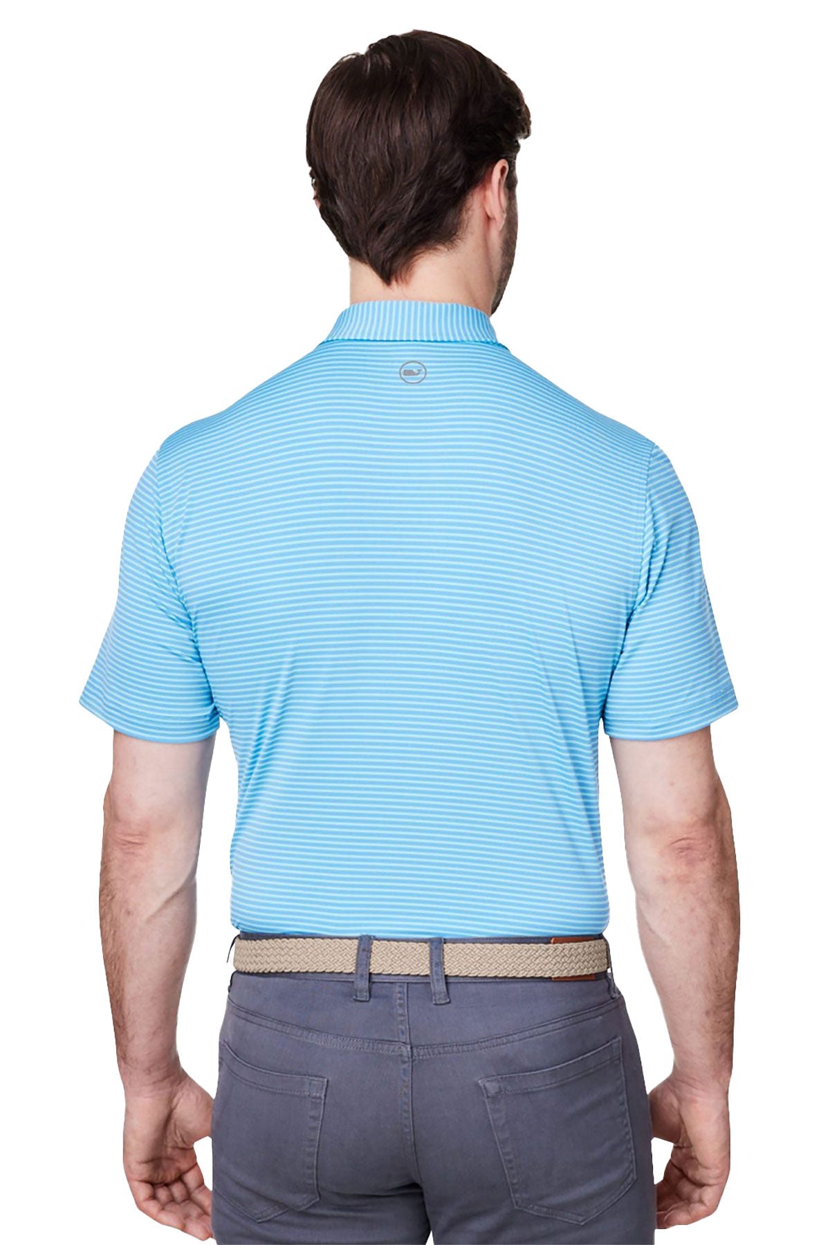 Vineyard Vines Custom Mens Bradley Stripe Sankaty Polos, Andros Blue