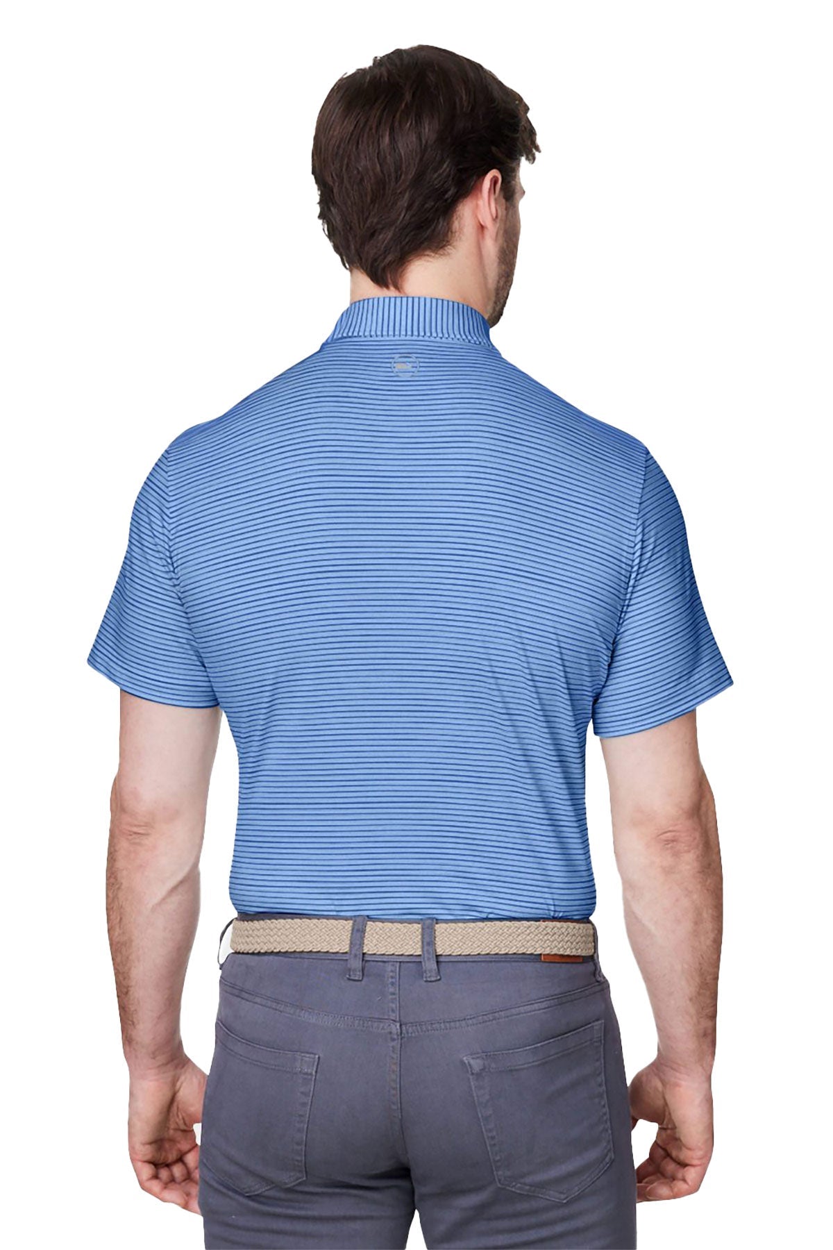 Vineyard Vines Custom Mens Bradley Stripe Sankaty Polos, Maui Blue