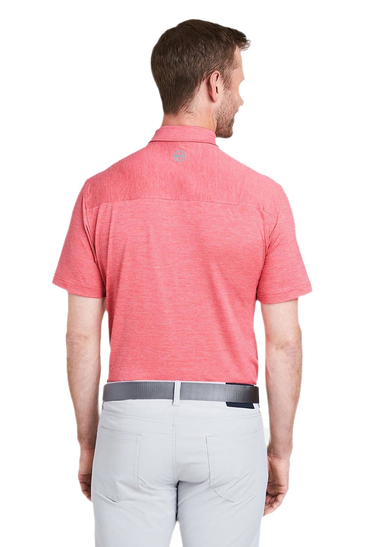 Vineyard Vines Custom Mens Destin Stripe Sankaty Short-Sleeve Polos, Lobster Reef