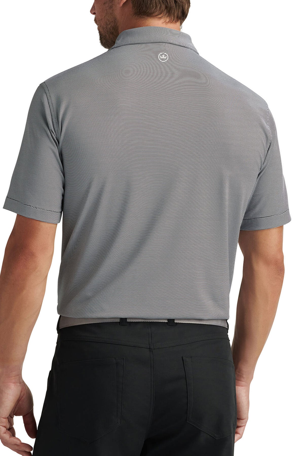 Peter Millar Mens Jubilee Striped Custom Polo, Black