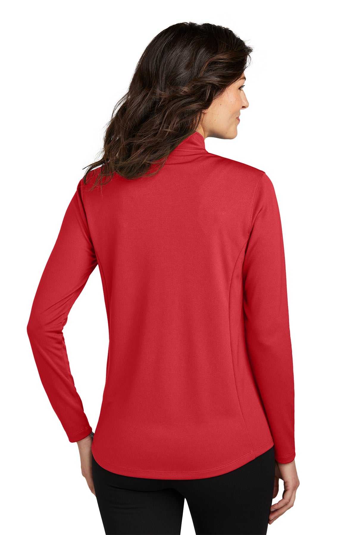 Port Authority Ladies Dry Zone UV Micro-Mesh Customized 1/4-Zips, Rich Red
