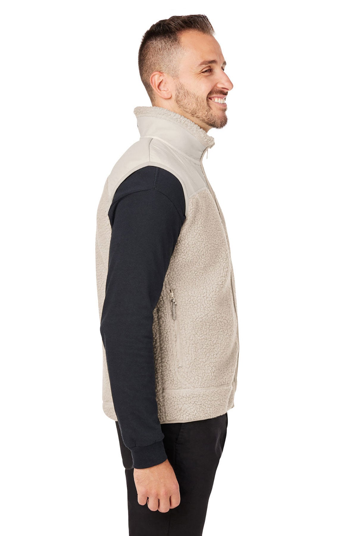 Custom Spyder Unisex Venture Sherpa Vests, Natural